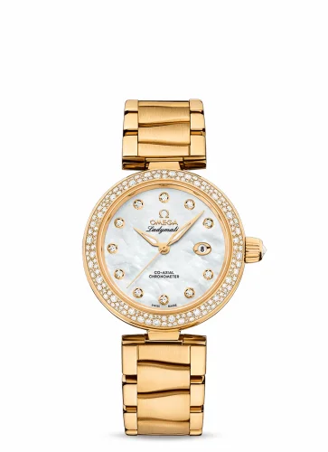 Omega LadyMatic Co-Axial 34 Yellow Gold / Diamond / MOP / Bracelet 425.65.34.20.55.009 (42565342055009)